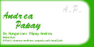 andrea papay business card
