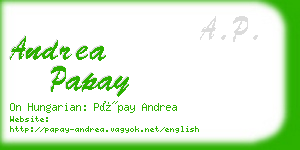 andrea papay business card